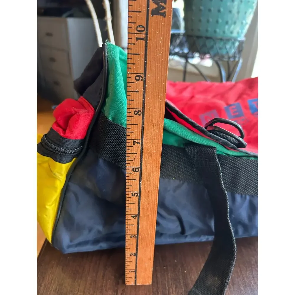 Vintage United Colors of Benetton multicolor colorblock nylon duffel bag